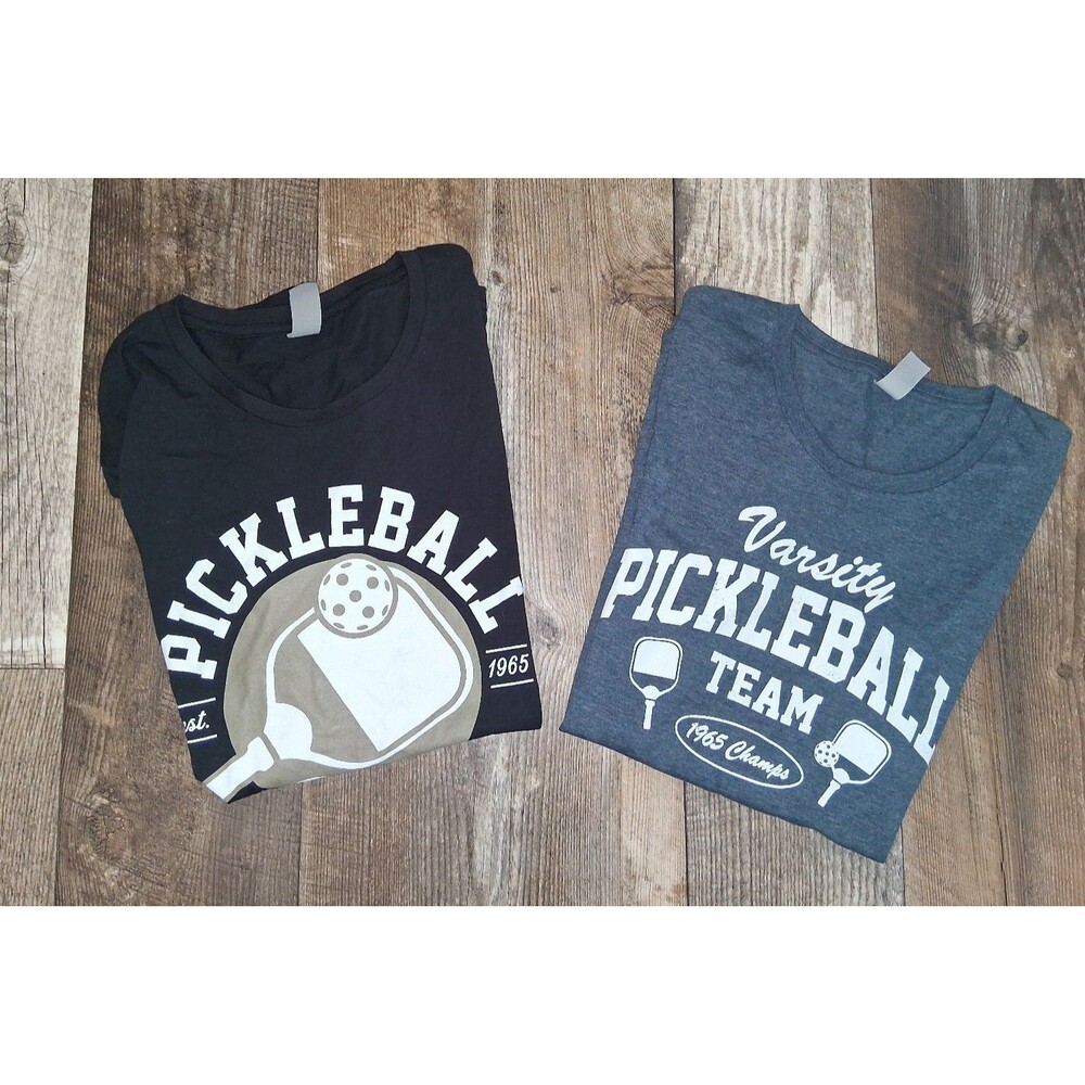 NEW! Bundle of 2 Women's Instant Message Pickleball Graphic T-Shirt, Size Large